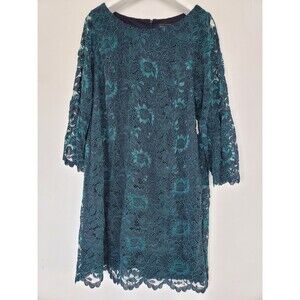 Jessica Howard Women's Dress Size 20W Mint Green Lace Overlay 3/4 Sleeve